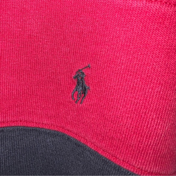 Polo Ralph Lauren Red & Black Striped Rugby Shirt Men’s Size Large - Picture 4 of 8